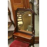 Early 20th century Mahogany Framed Hanging Hall Mirror with Glove Compartment
