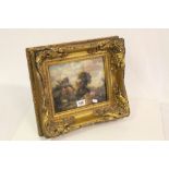 Ornate Gilt Framed Picture of Country Scene with Sheep and Cattle