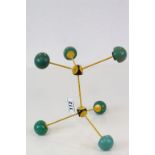 Retro Metal and Wooden Laboratory / Scientific / Educational Model of a Molecule, approx. 20cms