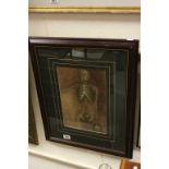 Early 20th century Mixed Method Anatomical Painting Study of a Skeleton
