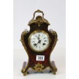 Key wind Tortoiseshell & Ormolou Brass Clock with Enamel dial