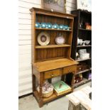 Georgian Style Oak Dresser, the upper section with Two Shelves over Two Drawers and Pot Shelf below,