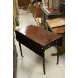 19th century Mahogany Pembroke Table with drawer to end, faux drawer to other end, raised on