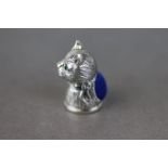 Silver Pin Cushion in the form of a Cats Head