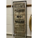 1840 Theatre Royal, Birmingham Advertising Poster dated Monday Nov 9th 1840, framed and glazed,