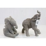 Brooks & Bentley ceramic models of an African & an Asian Elephant