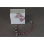 Pandora Leather Bracelet and Charms