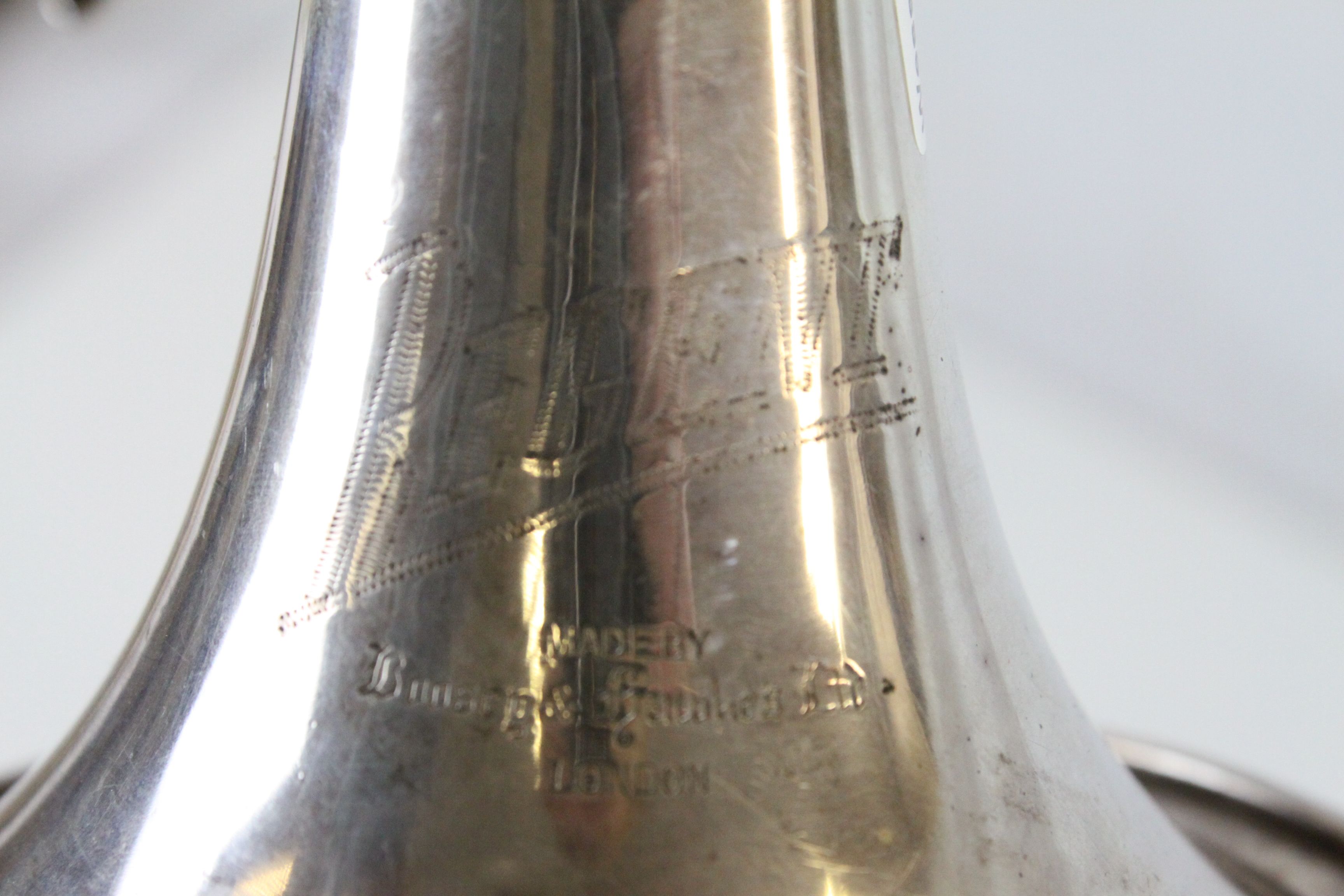 Two vintage Trumpets to include a Brass one marked "Manhattan" and a Silver plated example marked " - Image 9 of 9