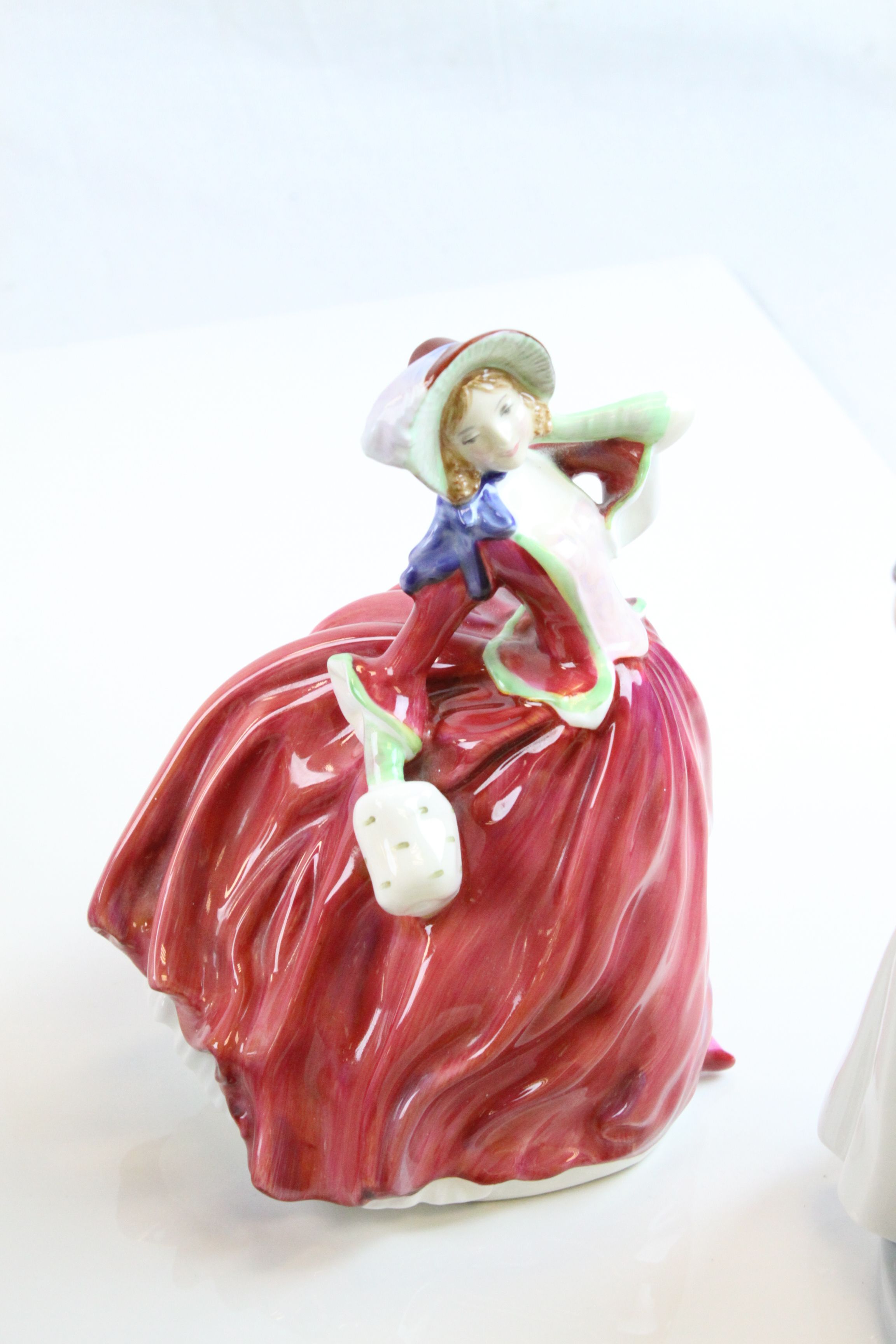 Two Nao figurines, Royal Doulton "Autumn Breezes" figurine & two Worcester figurines to include; - Image 5 of 6