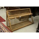 Modern Oak and Beechwood Two Shelf Plate Rack