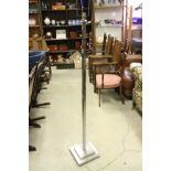 Art Deco Chrome Standard Lamp with square column on stepped square base