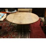 Oak Drop Flap Circular Table