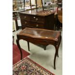 Theodore Alexander Mahogany Effect Dressing Table, the shaped leather inset top sliding to reveal