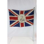 Vintage Union Jack flag with pole, depicting King Edward VIII