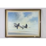 Two framed Oil on board pictures both signed Barry K Barnes to include a Lockheed Blackbird and a
