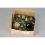 Small box of mainly 19th century marbles, assorted sizes