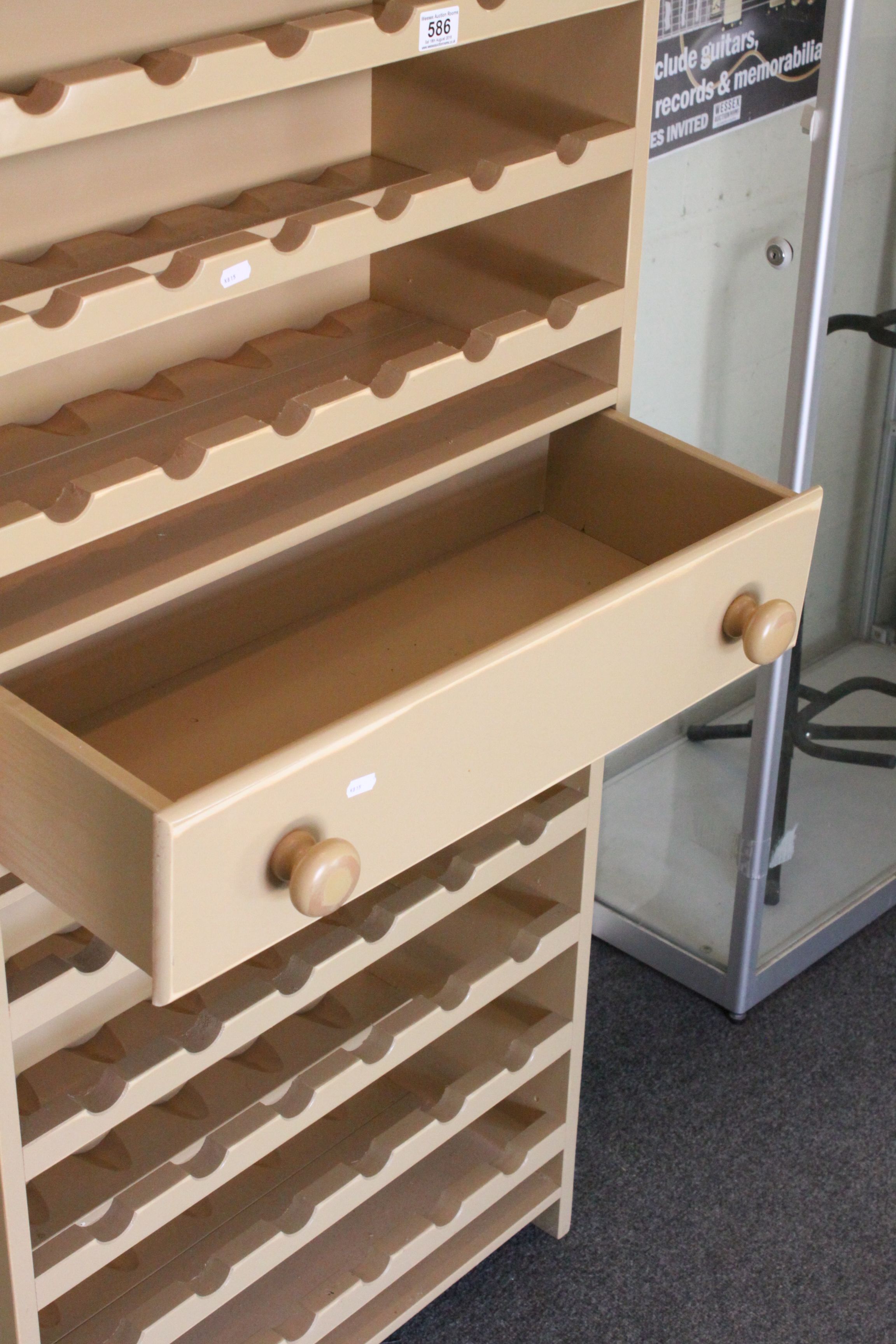 Contemporary 54 Wine Bottle Rack / Storage Unit with central drawer, approx. 169cm high x 68cm wide - Image 2 of 5