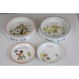 Two Shelly Baby Plate's and two saucers all with Mabel Lucie Attwell designs