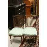 Pair of Edwardian Sheraton Revival Bedroom Chairs