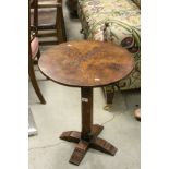 19th century Elm and Oak Circular Side Table, 55cms diameter