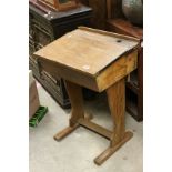 Victorian Pine Child's School Desk with Sloping Lift Lid