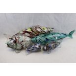 Five Murano Glass Fish Vases