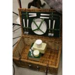Vintage Picnic Basket with Accessories