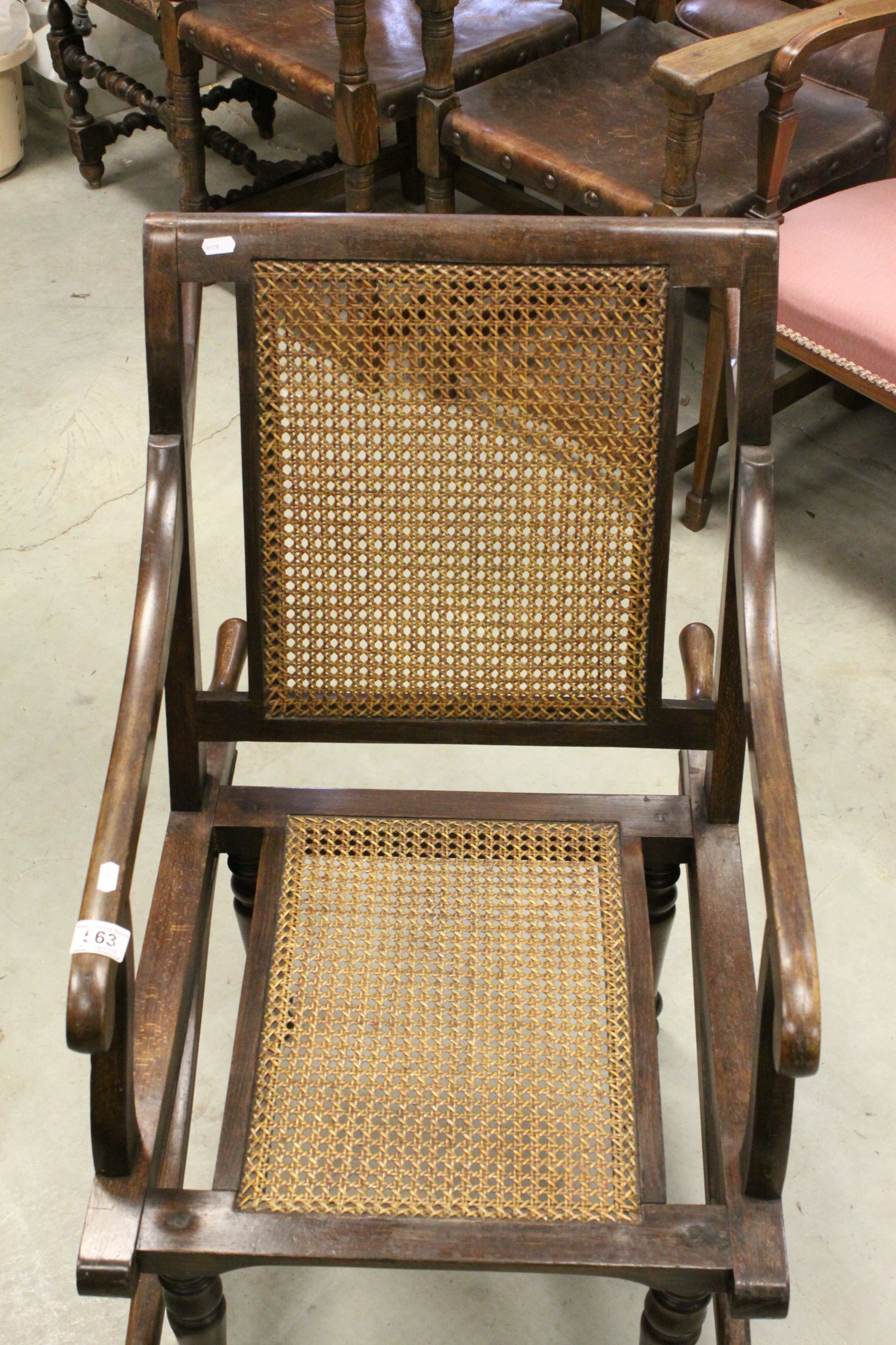 19th century Carter style invalid chair with bergere back and seat - Image 3 of 8