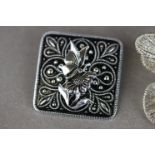 Eight Various Brooches to include Three Silver ones and Two Pairs of Stud Earrings