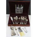 Part Canteen of Silver Plated Cutlery together with other Cutlery
