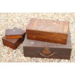 Four 19th century Wooden Boxes including Tunbridgeware Style Inlaid