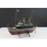 Tin Plate Model of a Boat with Two Flags