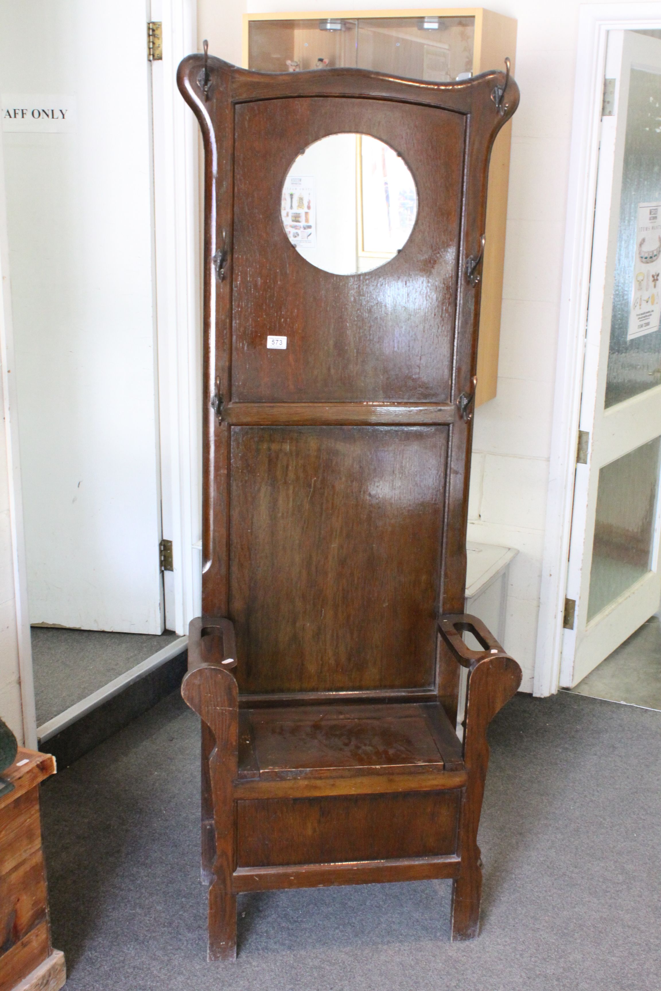 1930's / 40's Oak Hall Cloak / Stick Stand and Seat - Image 2 of 6