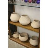 Six Penelope Ellis (Daughter of Clifford & Rosemary Ellis) Studio Pottery Stoneware pots, unglazed