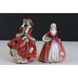 Two Royal Doulton ceramic figurines to include "Janet" HN1537 & "Top of the Hill" HN1834