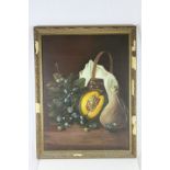 Large gilt framed Oil on canvas Still Life, signed by the Artist