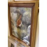 G E Lodge Oil Painting of a Grouse in a Heather Landscape