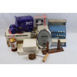 Mixed Collectables including Toy Tin Plate Shop Till, Art Deco Oak Based Photograph Frame, Silver