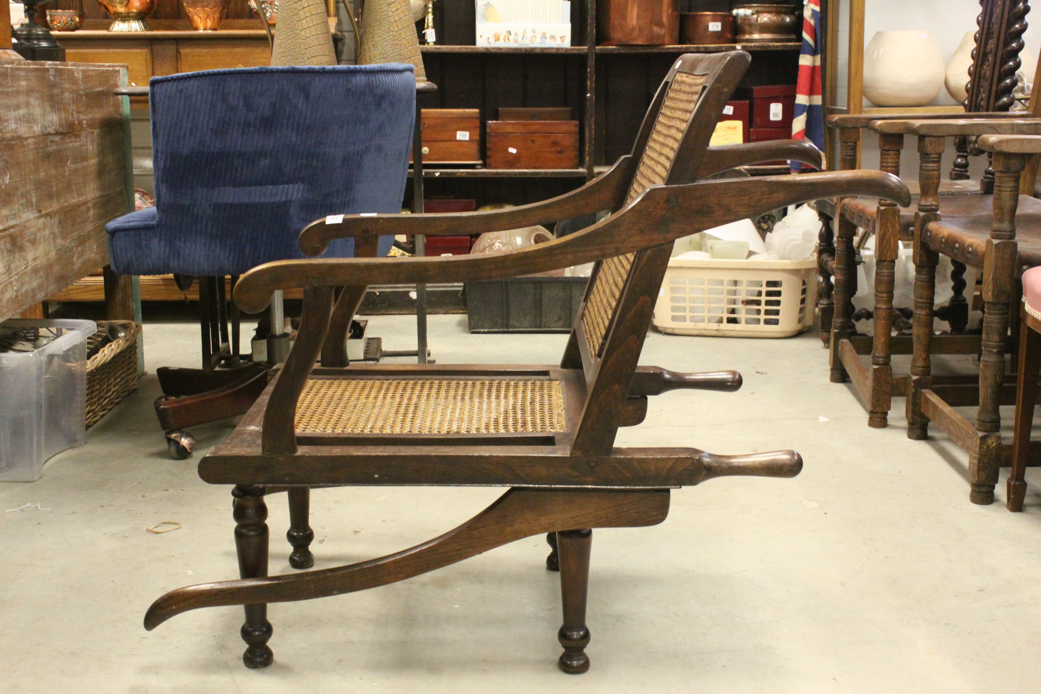 19th century Carter style invalid chair with bergere back and seat - Image 6 of 8