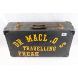 Vintage Suitcase marked ' DR MACL O S, Travelling Freak '