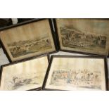 Set of Four 19th century Fox Hunting Prints ' Moore's Tally Ho! of the Sports ' engraved by G Hunt