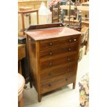 Edwardian Inlaid Mahogany Chest of Five Long Drawers, 105cm high x 76cm wide