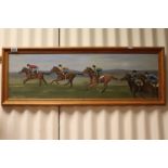 Oil on Board, Horse Racing, signed lower left