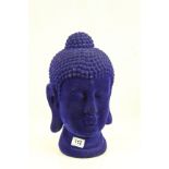 Asian Buddha Head bust with a blue Felt finish