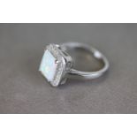 Silver and Opal Set Ring