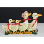 Painted Metal Duck Family Doorstop