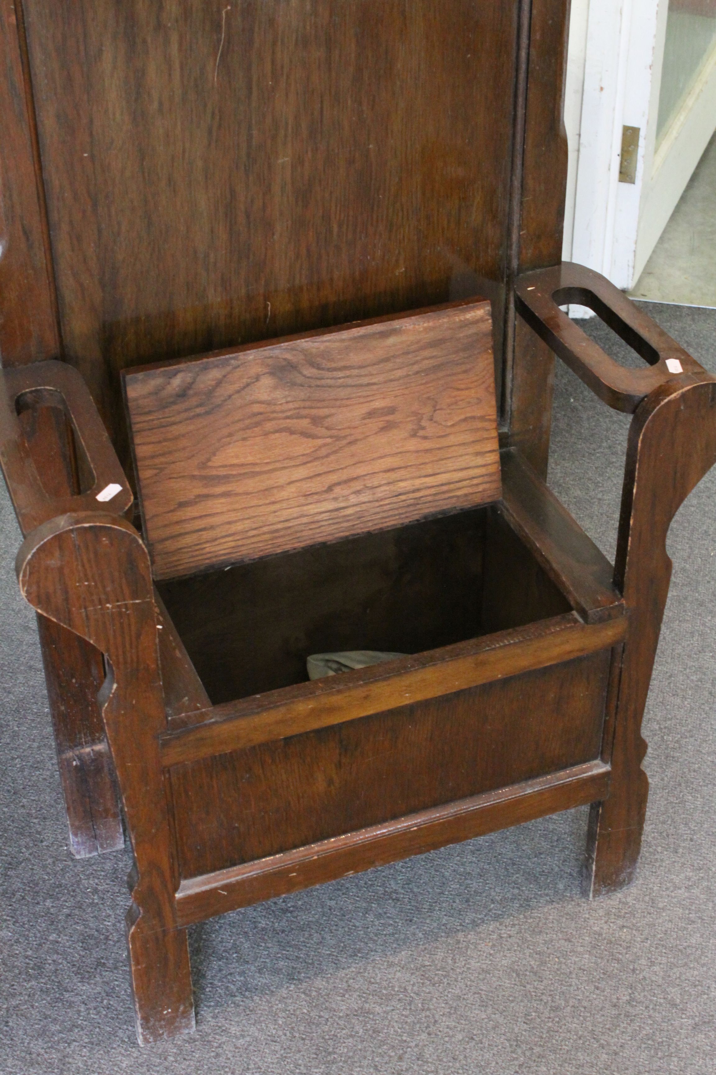 1930's / 40's Oak Hall Cloak / Stick Stand and Seat - Image 5 of 6