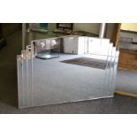 Art Deco Style Mirror, 82cm high x 122cm wide