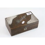 Wooden Games box for "Bridge", marked to the lid, with cards and marker cards and having