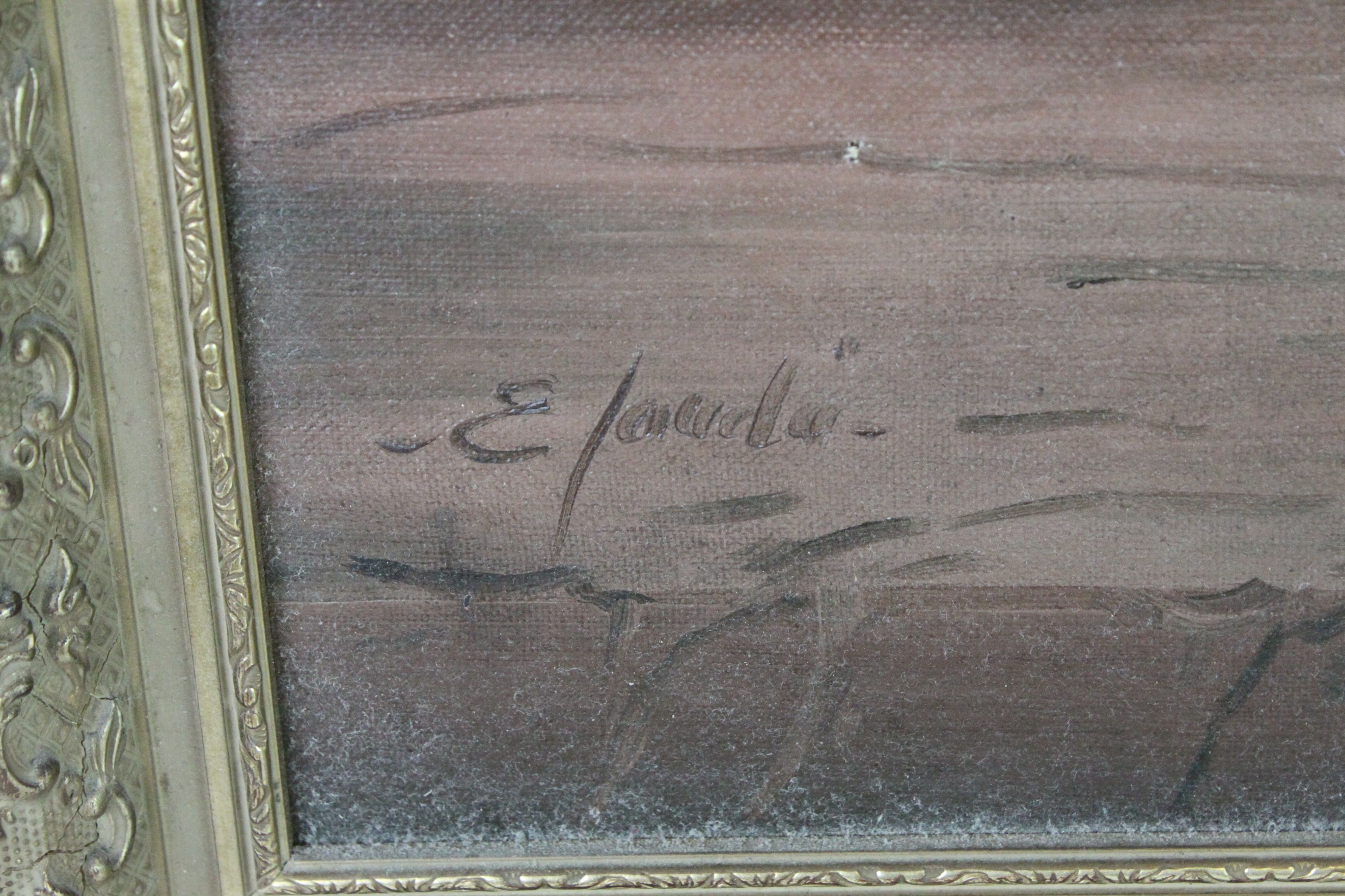 Large gilt framed Oil on canvas Still Life, signed by the Artist - Image 2 of 2